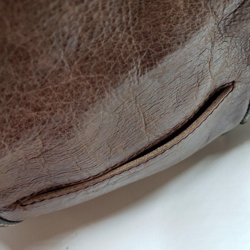 The Sak Deena Leather Crossbody Hobo Bag Foldover Multi Texture Shimmer - Picture 7 of 16